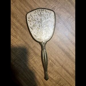 Beautiful Vintage Floral Handheld Mirror! 1950s - 1960s
